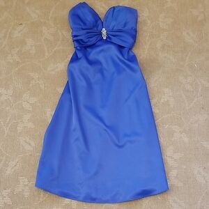 INY Royal Blue Strapless Cocktail Dress Sweetheart Neckline